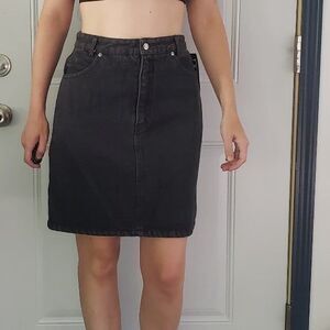 90s Deadstock‎ Black Denim Skirt